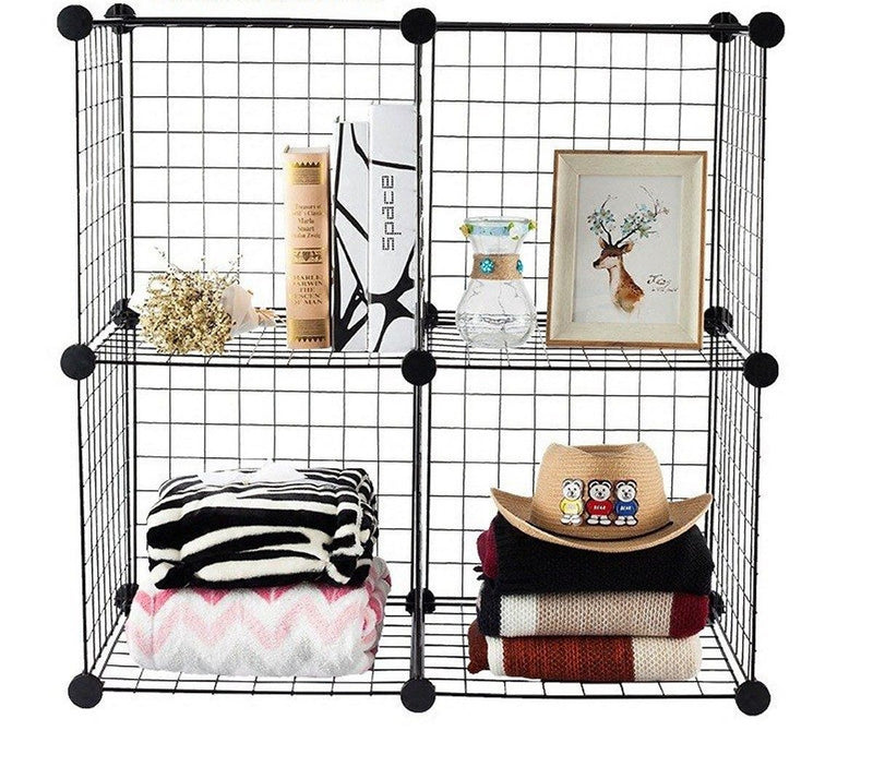 Wire 4 Cube Cabinet - Black