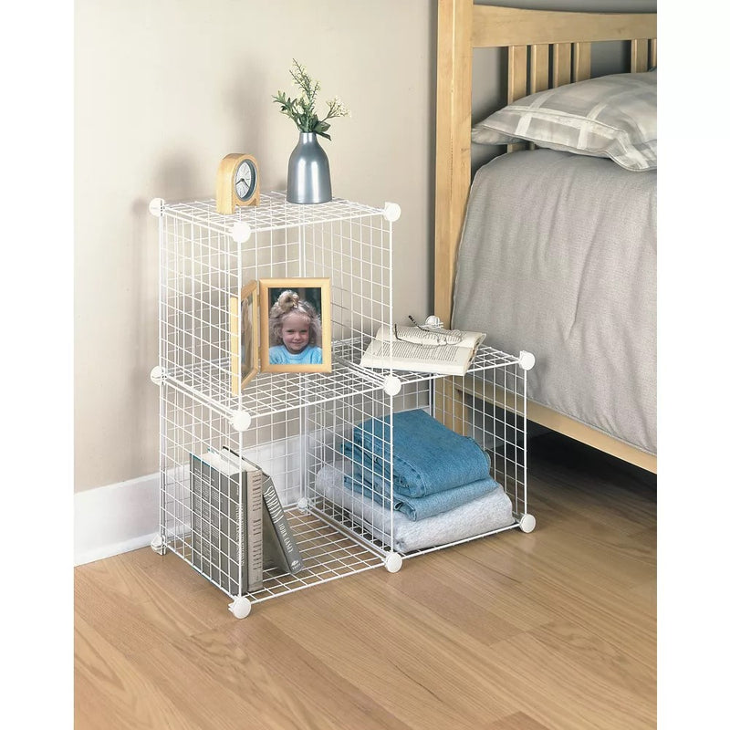 Wire 4 Cube Cabinet - white