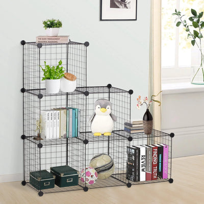 Wire 6 Cube Cabinet - Black