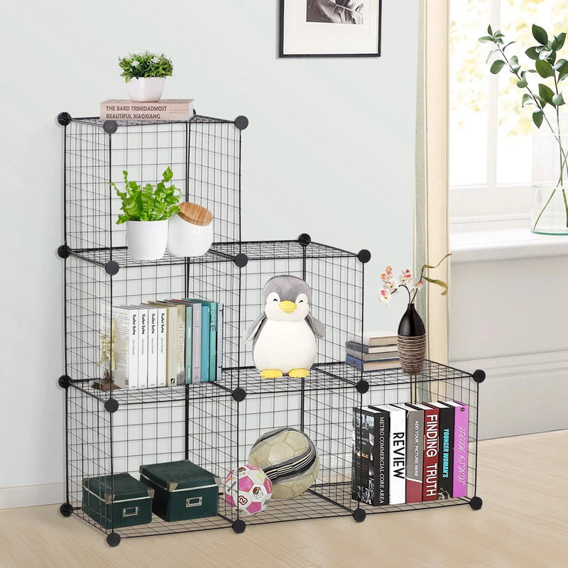 Wire 6 Cube Cabinet - Black