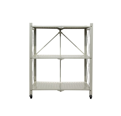 Fine Living Foldable Storage Rack - White Metal - 3 Layer