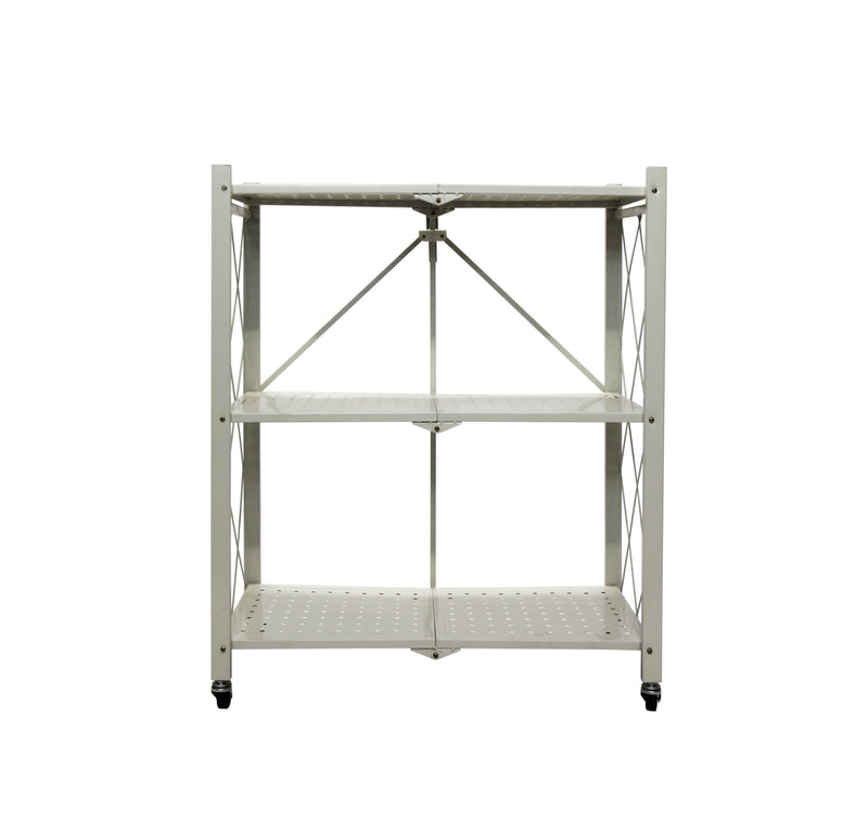 Fine Living Foldable Storage Rack - White Metal - 3 Layer