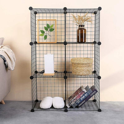 Wire 6 Cube Cabinet - Black