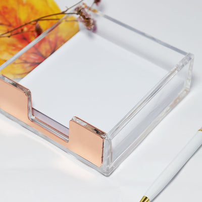 Acrylic Post It Holder - Rose Gold