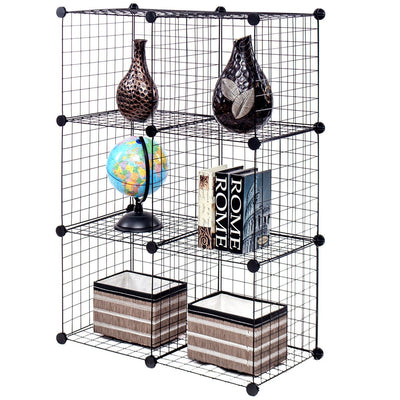 Wire 6 Cube Cabinet - Black