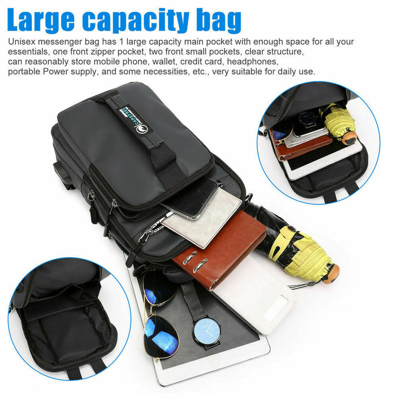 USB Charging Compact Bag - Black