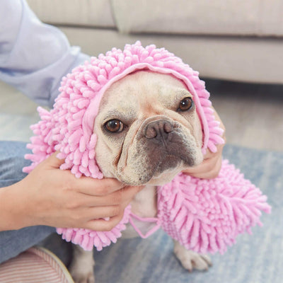 Shaggy Dog Towel- Pink